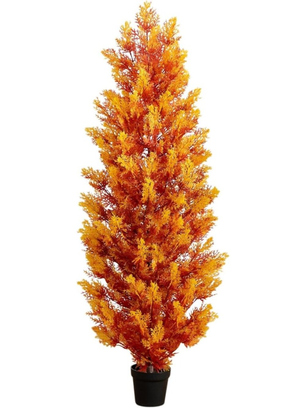 5ft UV Resistant Autumn Cedar Tree - Artificial Fall Decor for Indoor/Outdoor